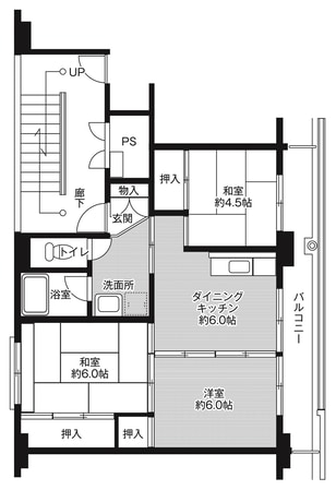 ビレッジハウス小堀1号棟 (305号室)の物件間取画像